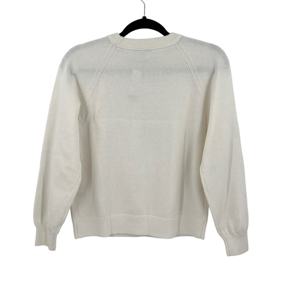 J. Crew Cotton Cashmere Pullover Sweatshirt in Ivory AY829 - Picture 5 of 10